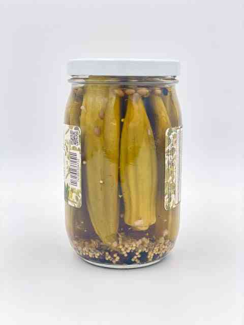 Southern Pickled Okra Crisp Tangy 17 oz Glass Jar