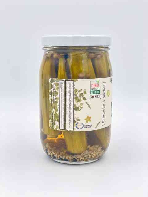 Southern Pickled Okra Crisp Tangy 17 oz Glass Jar