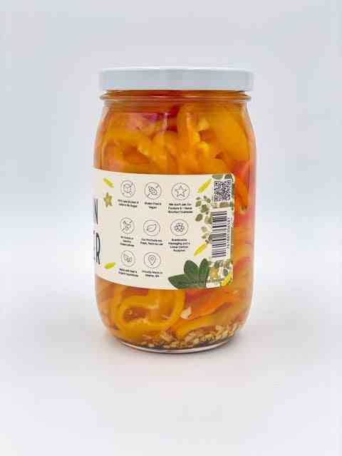 Sweet Italian Mild Sweet Aromatic Peppers 17 oz Glass Jar