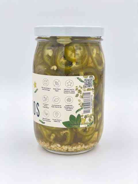 Spicy Fresh Pickled Jalapeños 17 oz Glass Jar