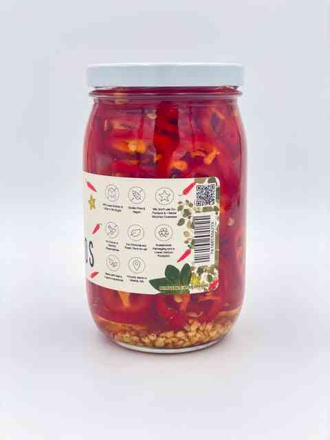 Red Jalapeños Smoky Sweet Heat Pickles 17 oz Jar