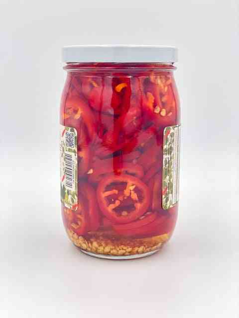 Red Jalapeños Smoky Sweet Heat Pickles 17 oz Jar