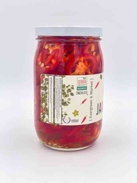 Red Jalapeños Smoky Sweet Heat Pickles 17 oz Jar
