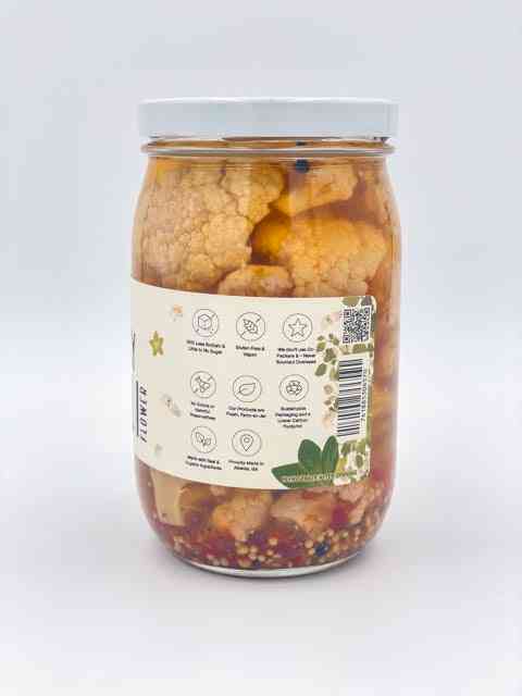 Spicy Cauliflower Pickles with Chili Flakes and Habanero