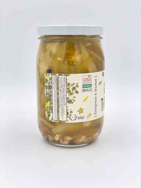 Green Tomato Pickles Zesty Southern Style 17 oz Glass Jar