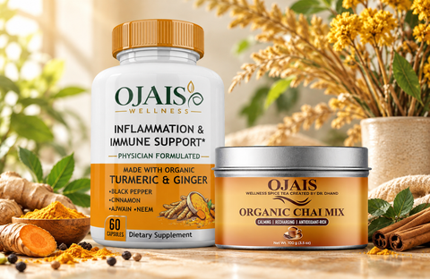 Daily Strength & Vitality Trio Turmeric Ginger Bone Health Support Ojais Wellness