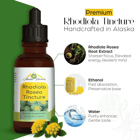 Rhodiola Alaska Grown Tincture 2 oz Alaska Rhodiola®