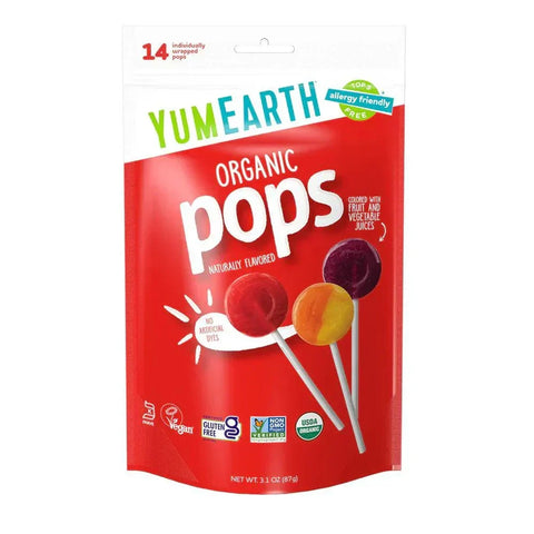 Organic Assorted Lollipops 14Ct 3 oz Candy YUMEARTH