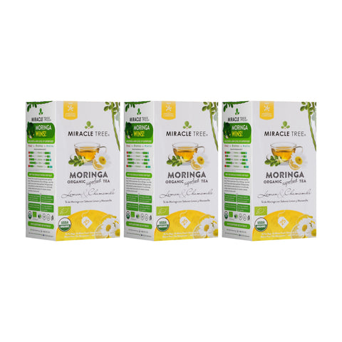 Organic Moringa Tea - Lemon & Chamomile - Caffeine-Free Herbal Tea