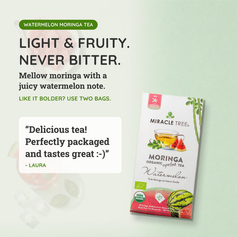 Organic Moringa Tea - Watermelon - Caffeine-Free Herbal Tea