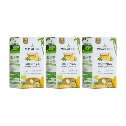 Organic Moringa Tea - Lemon & Ginger - Caffeine-Free Herbal Tea