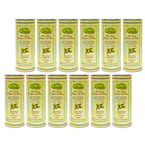 Olio Presta Olive Oil, Organic, Extra Virgin Olive Oil Tin - 12 tins x 1L case