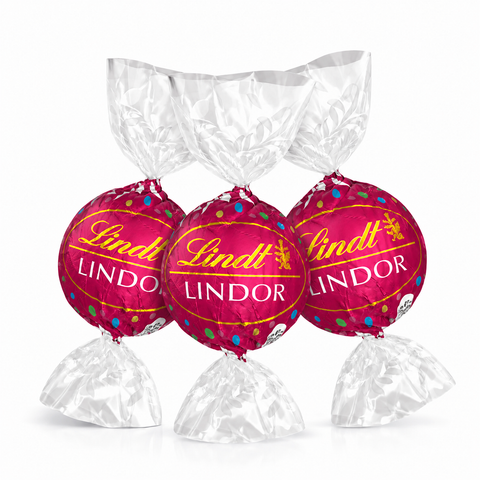 Lindt LINDOR Birthday Cake White Chocolate Truffles Bulk Value Bag