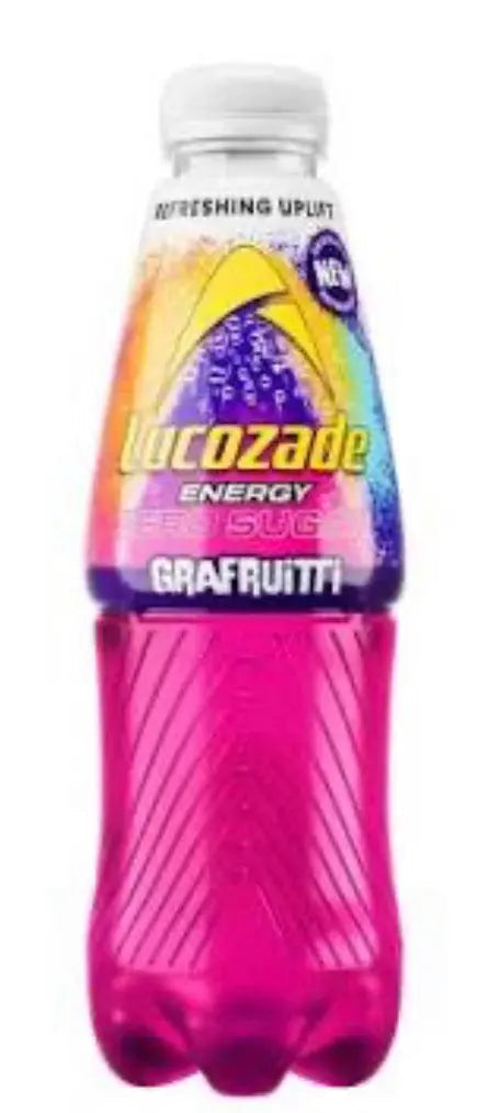 Lucozade Zero Sugar Grape Fruity Tropical Energy Drink UK