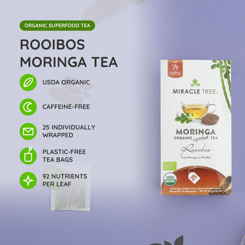 Organic Moringa Tea - Rooibos - Caffeine-Free Herbal Tea