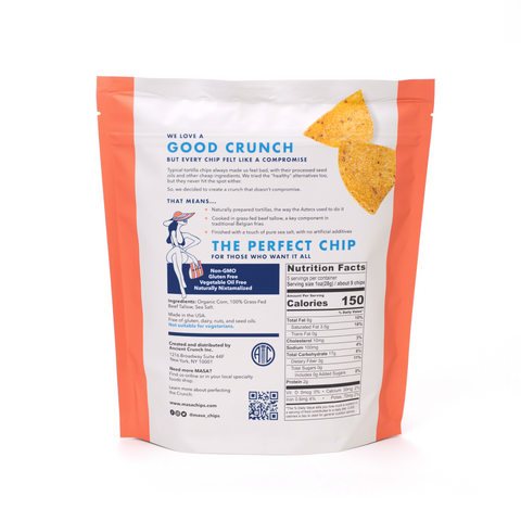 MASA Organic Corn Classic Tortilla Chips Bag