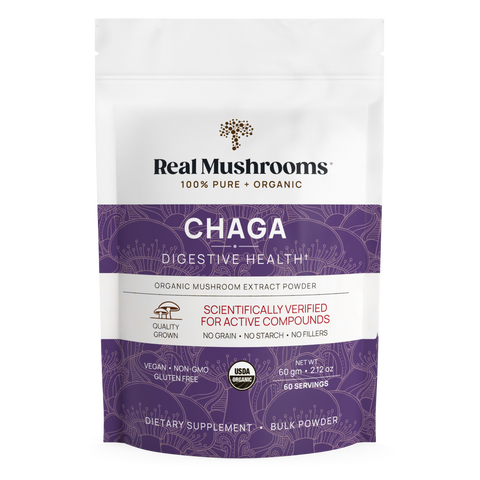 Organic Chaga Extract Powder Wild Harvested Bulk Real Mushrooms