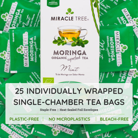 Organic Moringa Tea - Mint - Caffeine-Free Herbal Tea