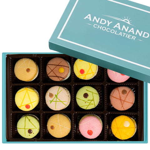 French Macarons 48-Piece Gift Box Gluten-Free Macarons Andy Anand