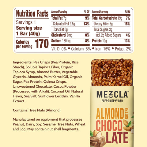 Almond Butter Chocolate Bars 1.4 oz Case Mezcla