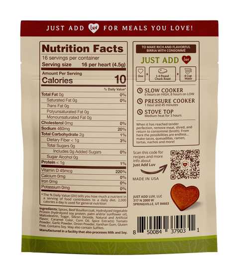 Birria Luv Bombs Mild or Medium Flavor Concentrated Seasoning Blend Just Add Luv