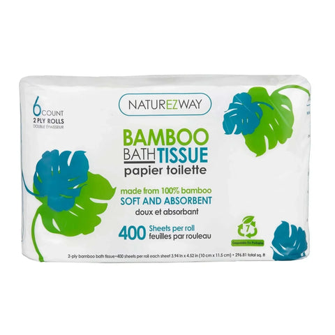 Bamboo Bath Tissue Super Absorbent 6 Rolls NatureZway