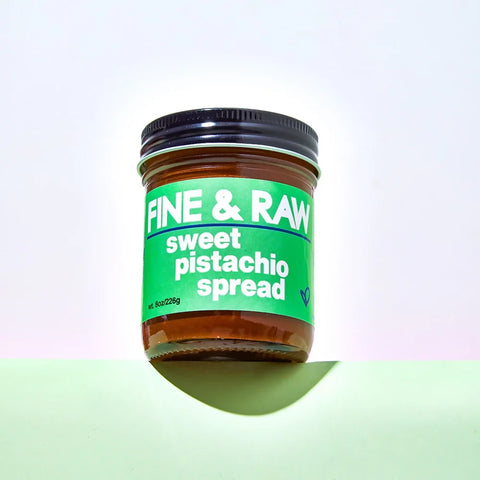 Sweet Pistachio Spread Organic Vegan 8oz Jars 12 Case Fine and Raw