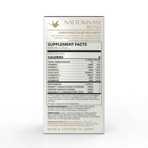 Nattokinase 6,000 FU Blend Dietary Supplement Crane Wellness