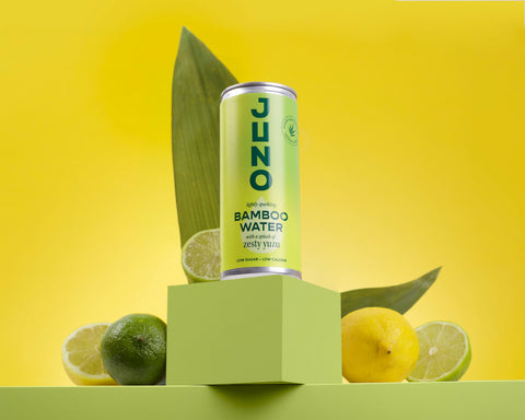 Juno Bamboo Water Zesty Yuzu Can 250 mL Case