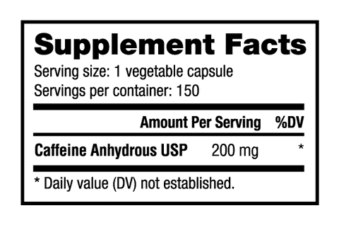 NutraBio Caffeine Pills 200 mg