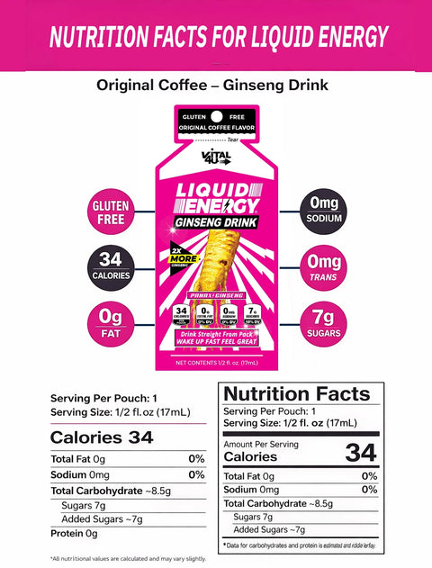 Liquid Energy Ginseng Original Coffee Energy Drink