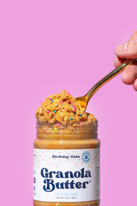 Birthday Cake Granola Butter Funfetti Flavor Spread by Oat Haus