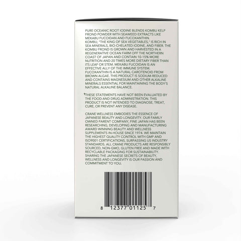 Pure Oceanic Root Iodine Naturally Sourced Kelp Root Tablets Crane Wellness