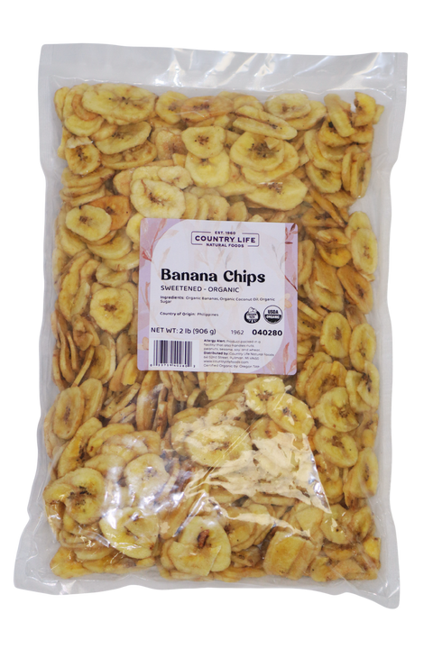 Banana Chips, Sweetened, Organic