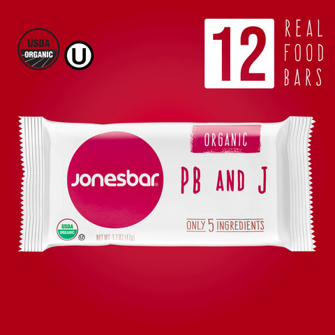 PB + J Organic Snack Bar Box of 12 Jonesbar