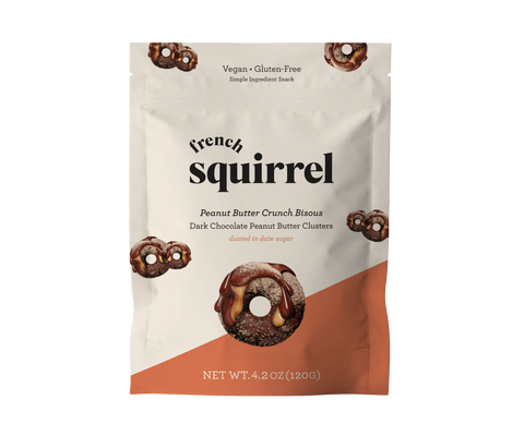Peanut Butter & Chocolate-Coated Gluten-Free Cereal Clusters Bag French Squirrel Bisous
