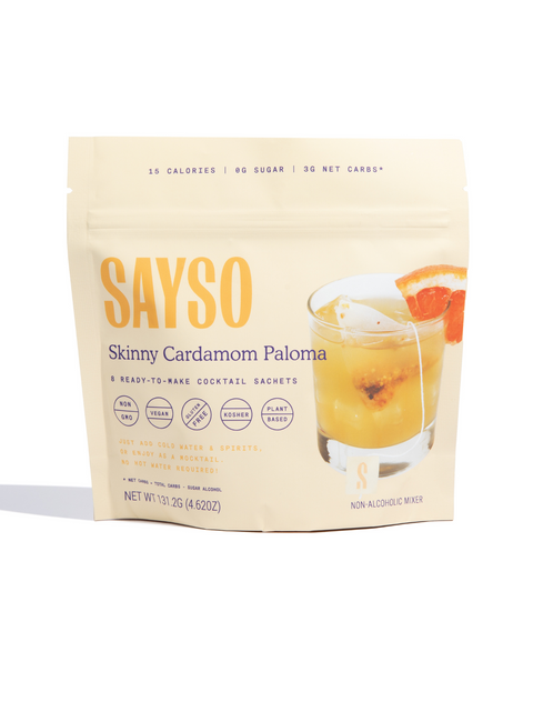Sayso Skinny Cardamom Paloma Grapefruit Lime Orange Cocktail Mixer Sachets