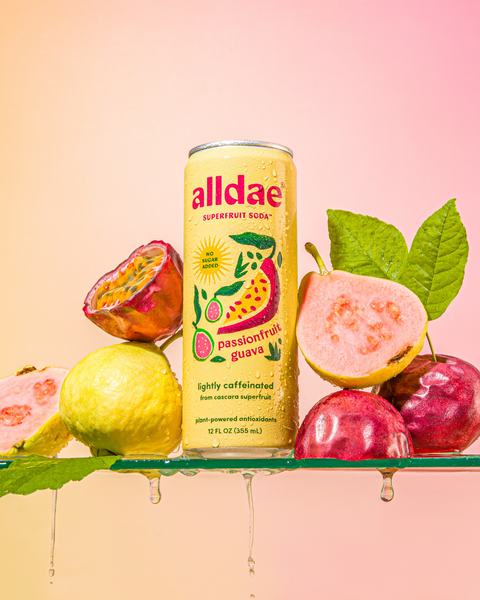 Passionfruit Guava AllDae Superfruit Soda Can 12 Pack