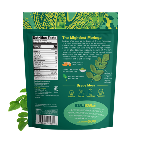 Pure Moringa Powder Energy Boost Nutrient-Dense Supplement