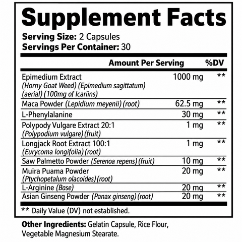 Horny Goat Weed Herbal Blend Supplement PRIME MATRIX