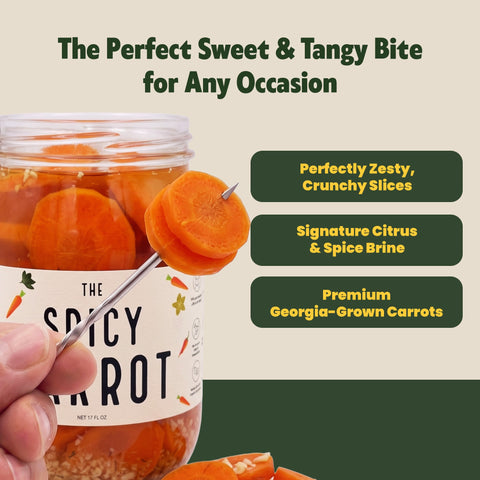 Spicy Chili Flakes Habanero Garlic Pickled Carrots 17 oz Glass Jar
