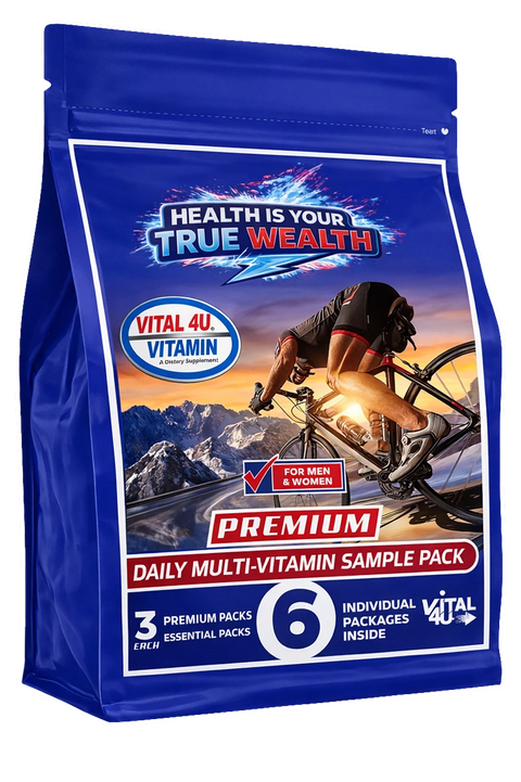 Vital 4U Premium and Essential Multivitamin Sample Pack - 6 Pouches