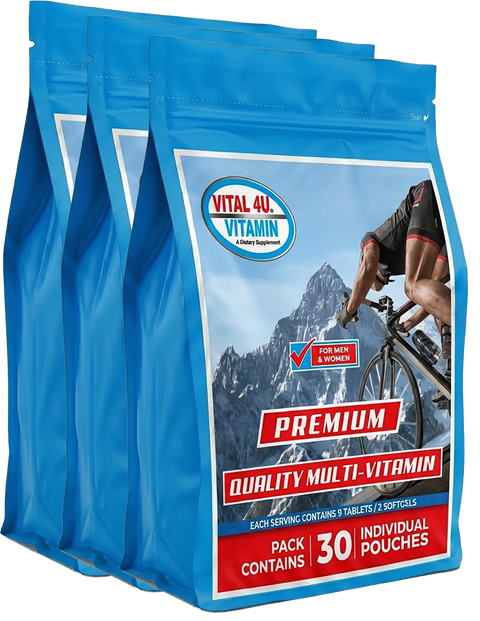 Vital 4U Premium 30-Day Multivitamin Daily Convenience Pouches