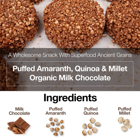 Milk Chocolate Puffed Ancient Grains Alegria Bites