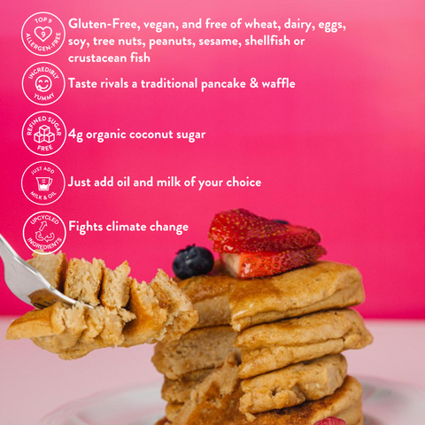 Oatmeal Protein Pancake & Waffle Plant-Based Baking Mix Bake Me Healthy