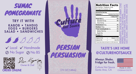 Pomegranate Sumac Hot Sauce Persian Persuasion