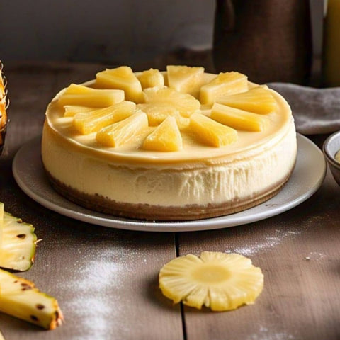 Andy Anand Gluten-Free Pineapple Cheesecake, 9-Inch, 2 lb – Freshly Baked, Real California Cream Cheese, No Preservatives, Birthday Gift Box