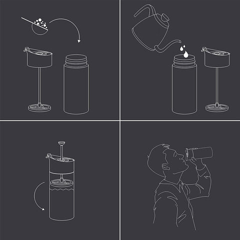 Coast Roast Portable French Press Coffee Tumbler– Brew Organic Coffee Anywhere