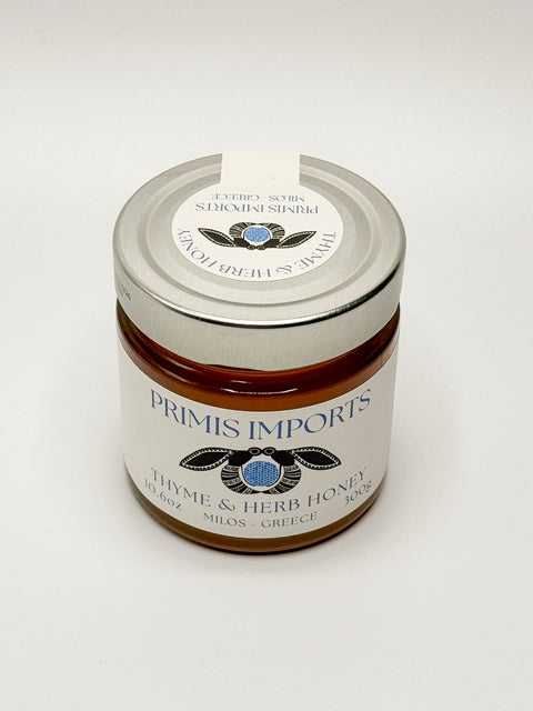 Raw Greek Thyme & Herb Honey 10.6 oz Jar Milos