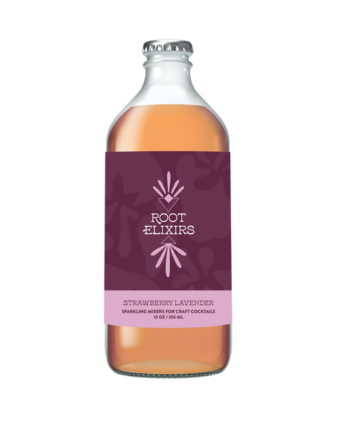 Sparkling Strawberry Lavender Premium Cocktail Mixer Bottles 12 Pack Root Elixirs